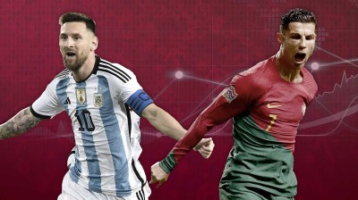Messi y Cristiano Ronaldo jugando juntos al fútbol